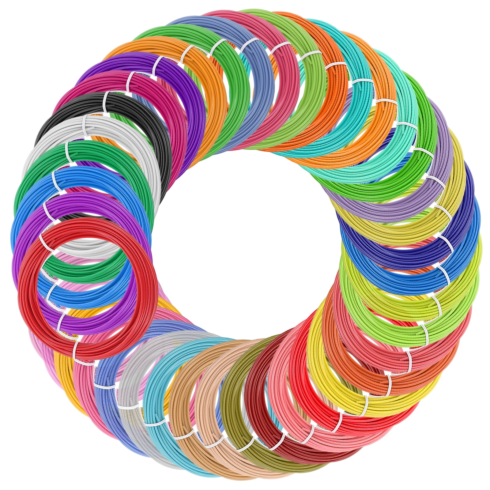 Uxcell 40 Pcs 3D Pen Filament, 1.75mm Dia 33ft Length PLA 3D Printing Pen Filament Refills for 1.75mm 3D Printing Pen, 40 Colors