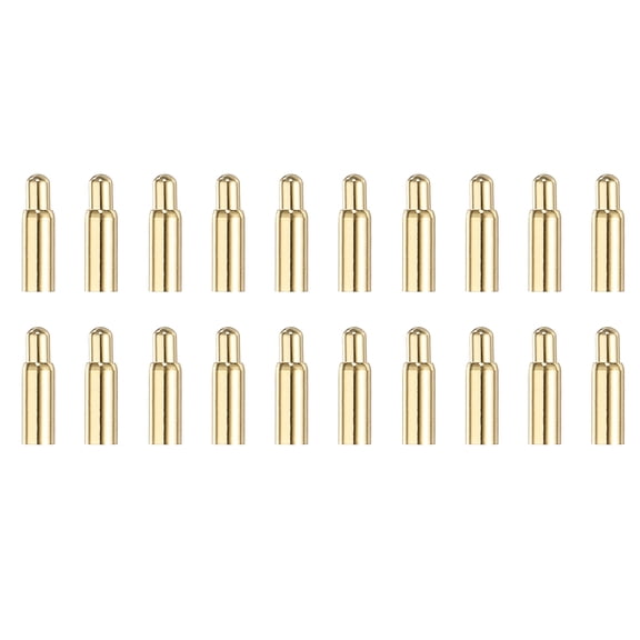 Uxcell 40 Pcs 6mm Spring Loaded PogoPins, Gold Plated Copper Header Thimble Current Test Pin Probes Connector Replacement for Electricity Conduction