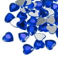 thumbnail image 1 of Uxcell 40 Pcs Acrylic Heart Rhinestone 0.59" Flat Back Plastic Gems Dark Blue, 1 of 7