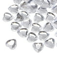 thumbnail image 1 of Uxcell 40 Pcs Acrylic Heart Rhinestone 0.59" Flat Back Plastic Gems Transparent White, 1 of 7