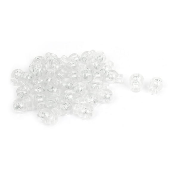 Uxcell 40 Pcs Clear Plastic Ball Round Toggle Clip Stopper Cord Locks Fastener