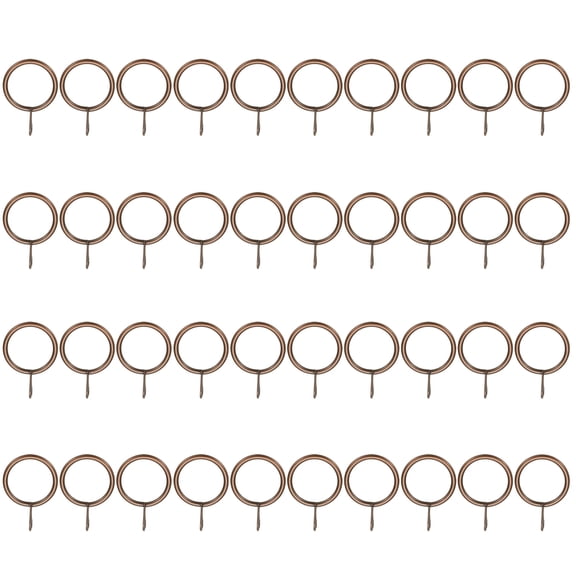 Uxcell 40 Pcs Curtain Rings with Eyelets, 1"ID Sliding Smoothly Metal Drapery Ring Fit Up to 0.88" Curtain Rod, Red Bronze