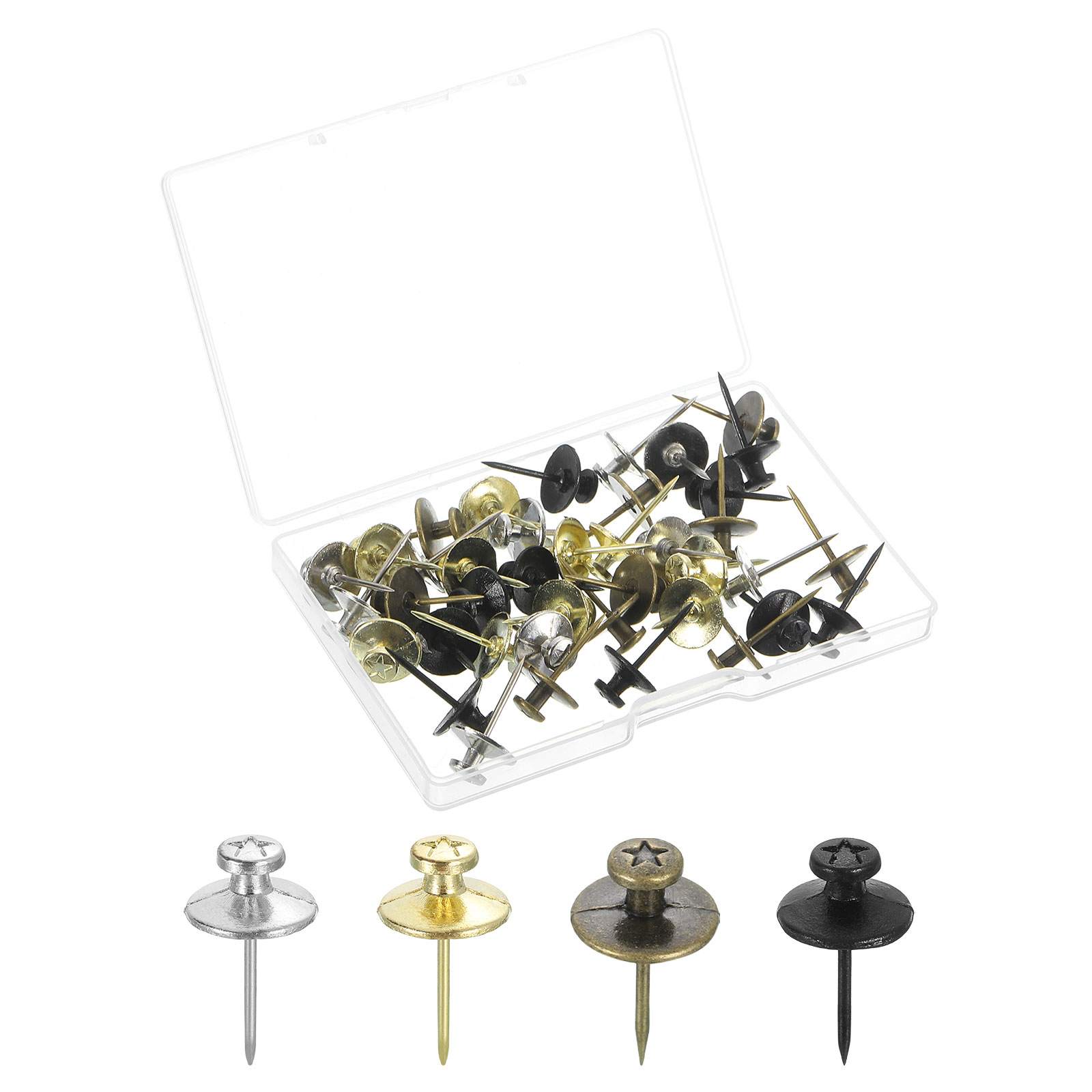 Uxcell 40 Pcs Double Headed Picture Hanging Nails, Zinc Alloy Thumb ...