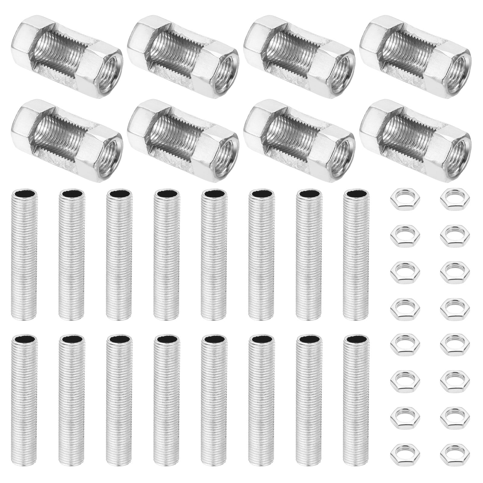 Uxcell 40 Pcs M10×30 Hexagon Open Coupling Nuts with Threaded Pipe and ...