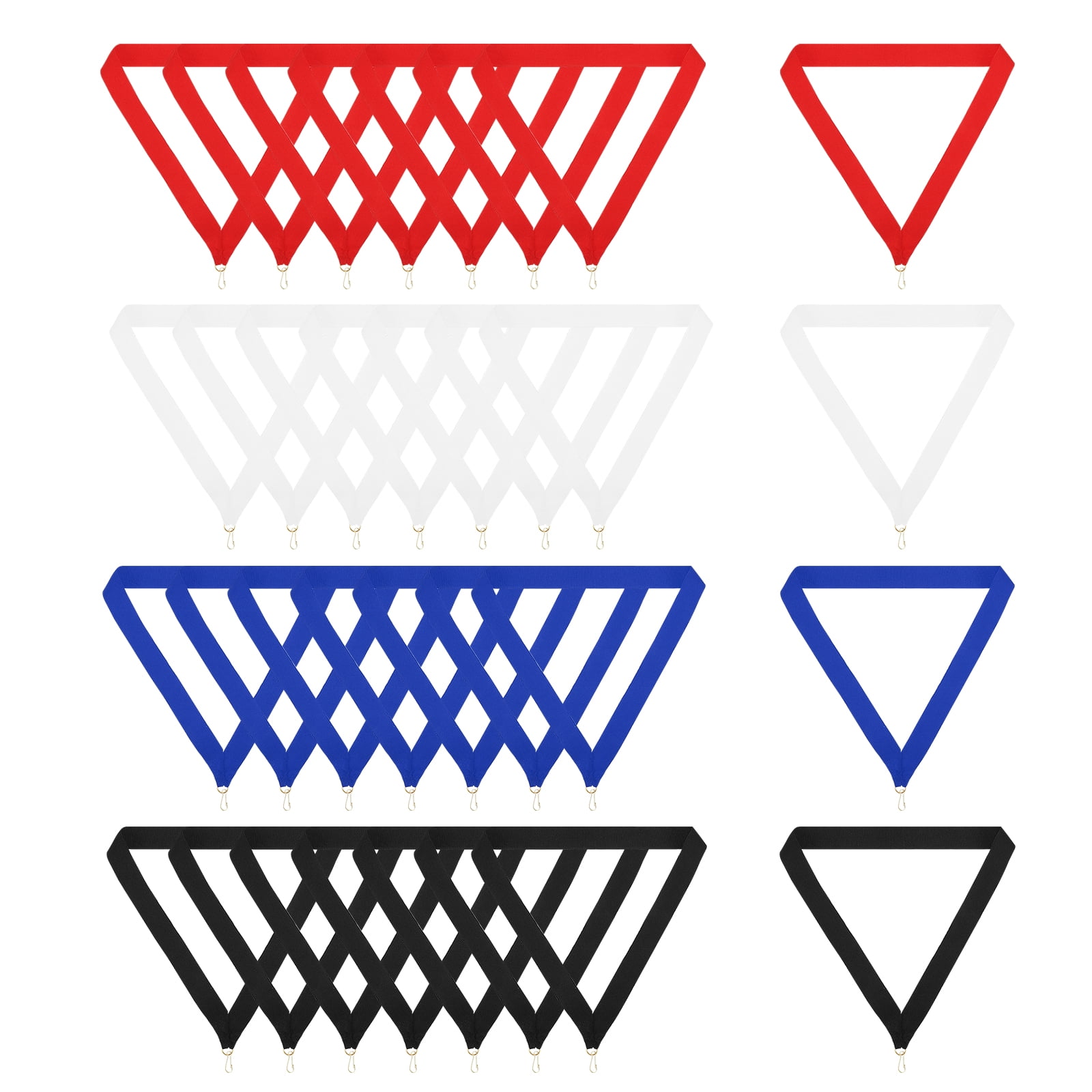 Uxcell 40 Pcs Polyester Striped Award Neck Ribbons with Snap Clips, 4 Colors