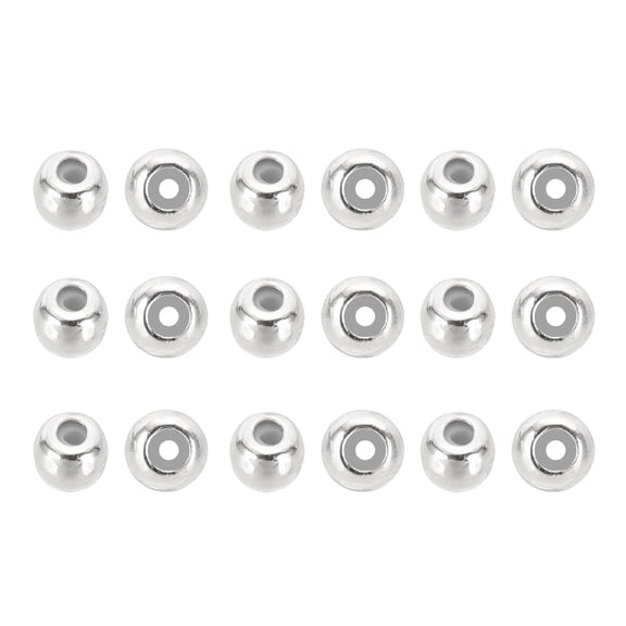 Uxcell 40 Pcs Stopper Positioning Spacer Beads, 3mm Adjustable Slider Clasps Round Beads Metal Loose Beads for Bracelets Necklace Jewelry Making DIY Craft, Silver Tone