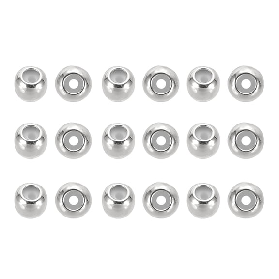 Uxcell 40 Pcs Stopper Positioning Spacer Beads, 4mm Adjustable Slider Clasps Round Beads Metal Loose Beads for Bracelets Necklace Jewelry Making DIY Craft, White Gold Tone