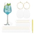 thumbnail image 1 of Uxcell 40 Pcs Wine Glass Charm with Ring Tags, Drink Glass Identifiers Acrylic Keychain Blanks with Gold Marker for Stem Glasses Wedding Party Birthday DIY Craft, Clear Teardrop shape, 1 of 6