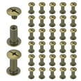 thumbnail image 1 of Uxcell 40 Sets Chicago Screw Rivets M5x14mm Metal Phillips Head Post Nail Rivet Stud Screws Connectors for DIY Leather Belt Bag Craft Bookbinding, Bronze, 1 of 7