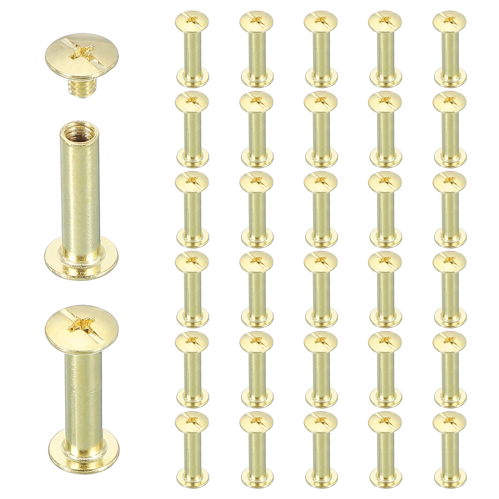 Screw Bag Rivets Uxcell 40 Sets Chicago Screw Rivets M5x20mm Metal Phillips Head Post ...
