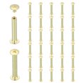 thumbnail image 1 of Uxcell 40 Sets Chicago Screw Rivets M5x40mm Metal Phillips Head Post Nail Rivet Stud Screws Connectors for DIY Leather Belt Bag Craft Bookbinding, Gold, 1 of 7