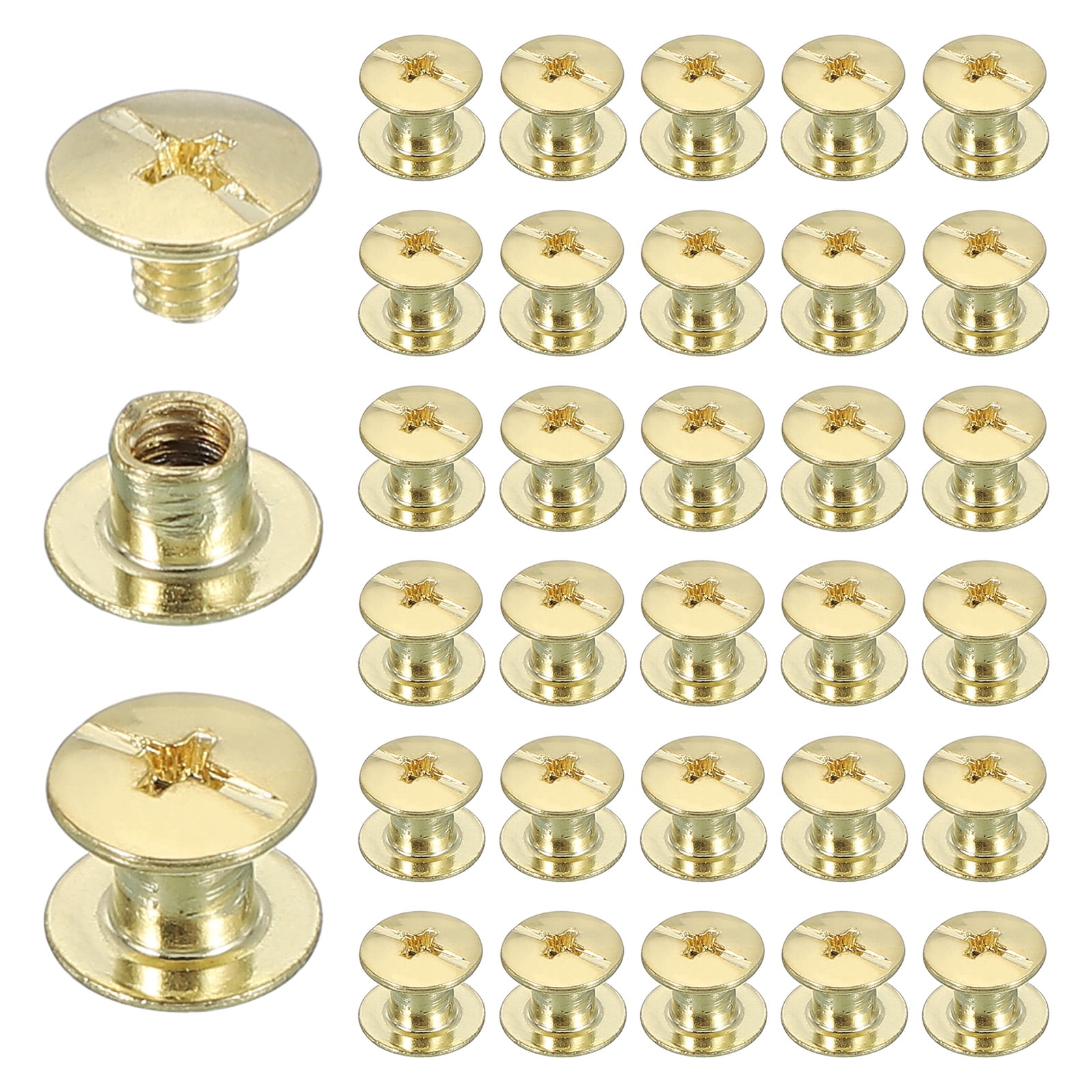 Uxcell 40 Sets Chicago Screw Rivets M5x4mm Metal Phillips Head Post ...