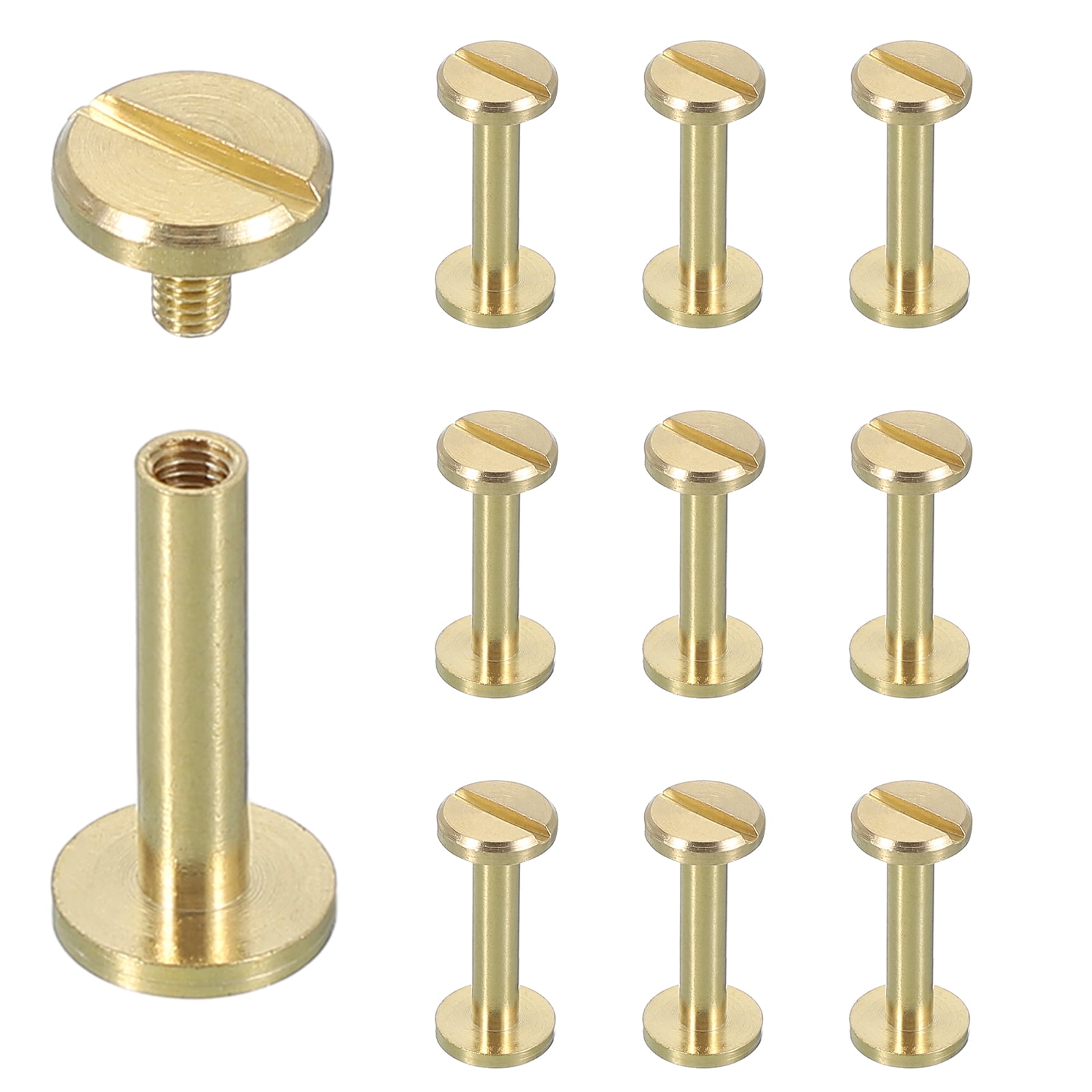 Screw Bag Rivets Uxcell 10 Sets Chicago Screw Rivets M4x18mm Metal Phillips Head Post ...