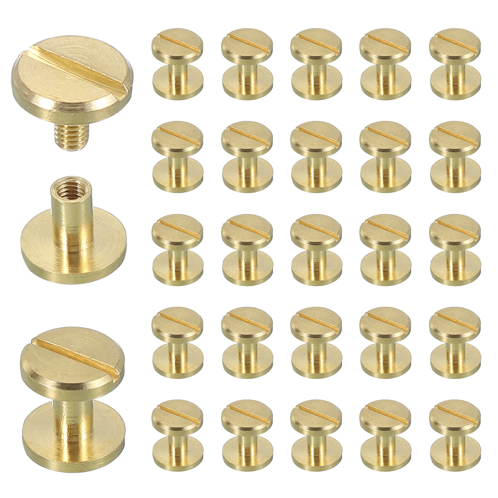 Screw Bag Rivets Uxcell 30 Sets Chicago Screw Rivets M4x6mm Metal Phillips Head Post ...