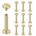 thumbnail image 1 of Uxcell 10 Sets Chicago Screw Rivets M4x25mm Metal Phillips Head Post Nail Rivet Stud Screws Connectors for DIY Leather Belt Bag Craft Bookbinding, Brass, 1 of 7