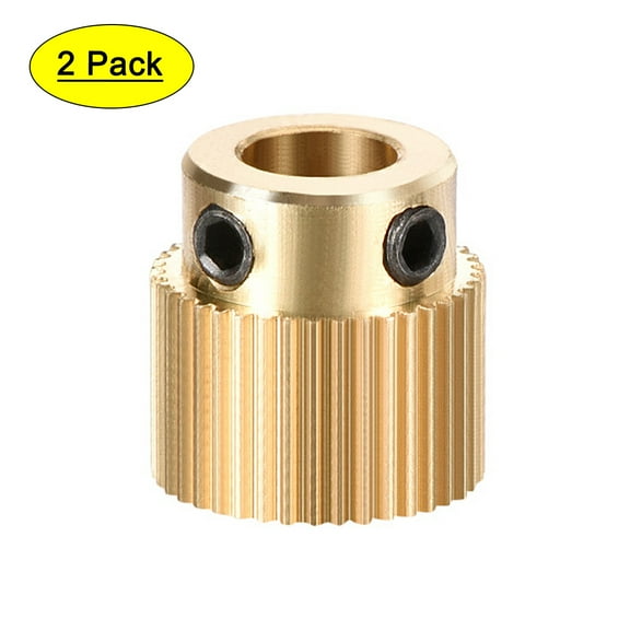 Uxcell 40 Teeth 5mm Bore Brass Drive Gear Extruder Wheel 2pcs