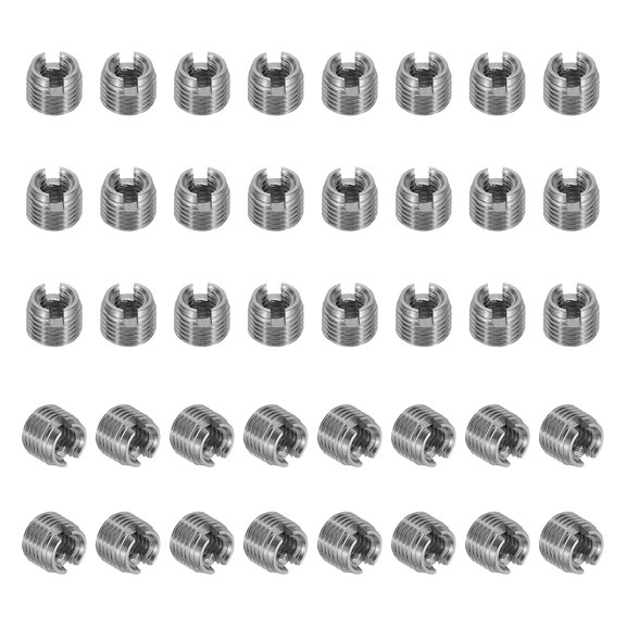 Uxcell 40 pack 303 Stainless Steel Self-Tapping Threaded Inserts M3 x M5 x 4mm