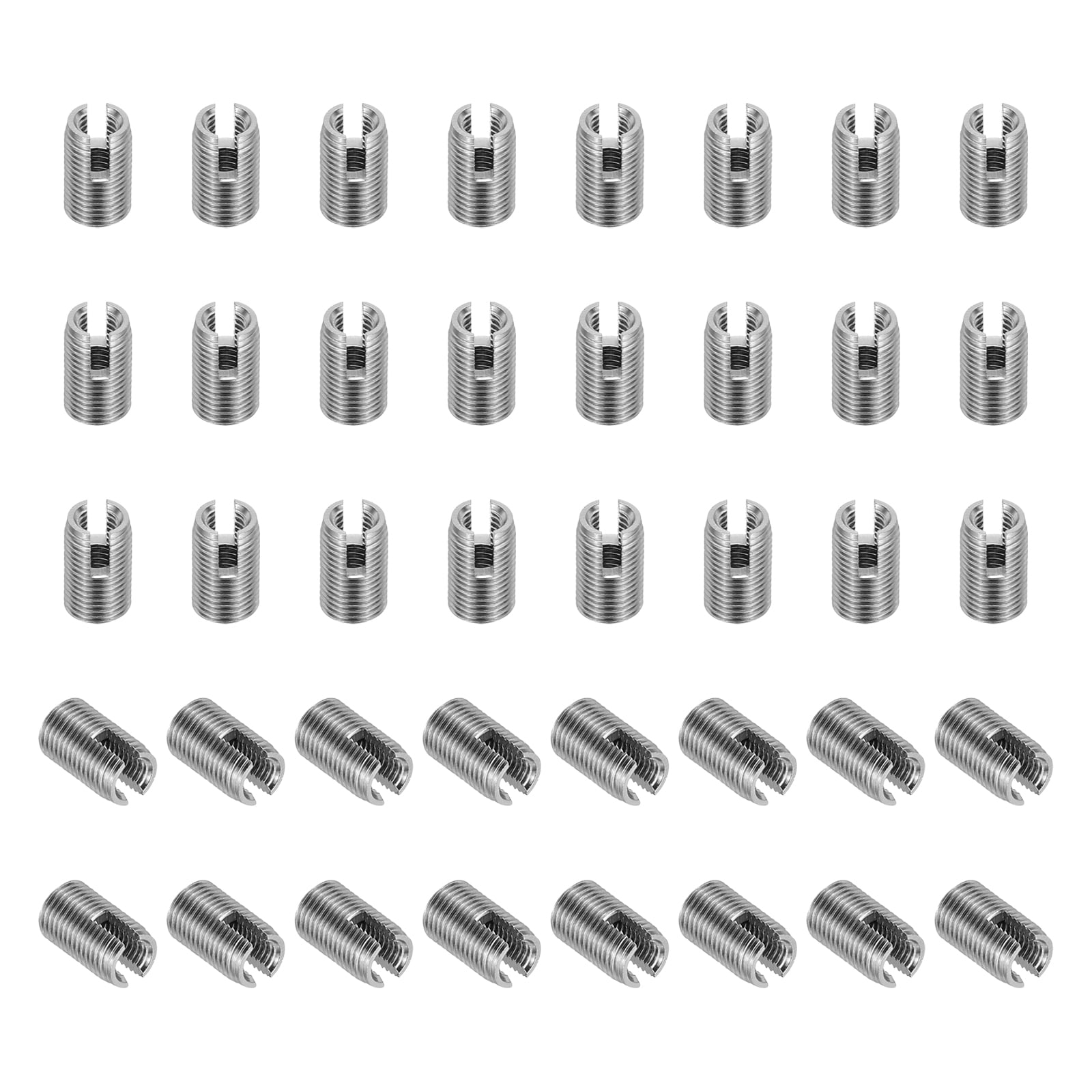 Uxcell 40 pack 303 Stainless Steel Self-Tapping Threaded Inserts M3 x ...