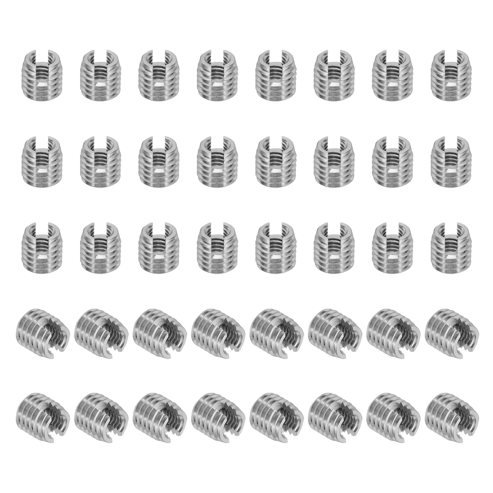 Uxcell 40 pack 303 Stainless Steel Self-Tapping Threaded Inserts M6 x ...