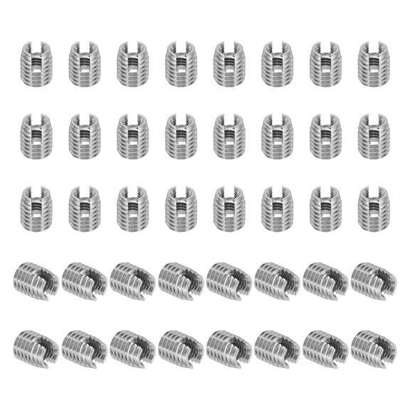 Uxcell 40 pack 303 Stainless Steel Self-Tapping Threaded Inserts M6 x M10 x 12mm