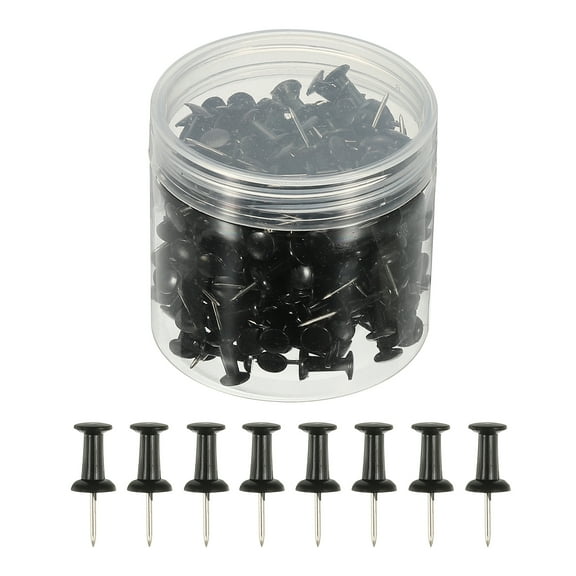 Uxcell Push Pins, Plastic Head Steel Point Thumb Tacks, 400 Pcs, Black