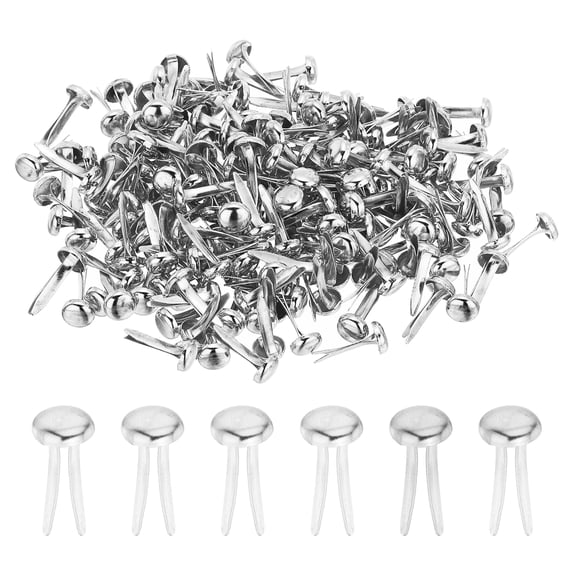 Uxcell 1000Pcs Paper Brass Fasteners Split Pins Silver Tone 0.2 x 0.35"