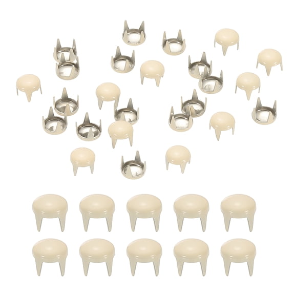 Uxcell 5mm Metal Studs Spots 200Pcs Round Dome Claw Beads Nailhead Rivets Spike Studs for Leather Craft Clothes Belt Bag Shoes, Apricot