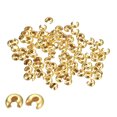 thumbnail image 1 of Uxcell 400 Pack 5.4mm Crimp Beads Covers Round Open Beads End Tips Gold, 1 of 5