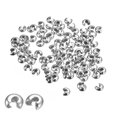 thumbnail image 1 of Uxcell 400 Pack 5.4mm Crimp Beads Covers Round Open Beads End Tips White, 1 of 5