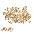 thumbnail image 1 of Uxcell 400 Pack 4mm Crimp Beads Covers Round Open Beads End Tips Champagne, 1 of 5