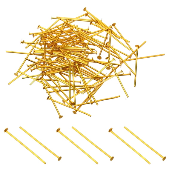 Uxcell 400Pcs 1.18x0.11" Aluminium Chandelier Connector Pins Chandelier Crystal Clips, Gold