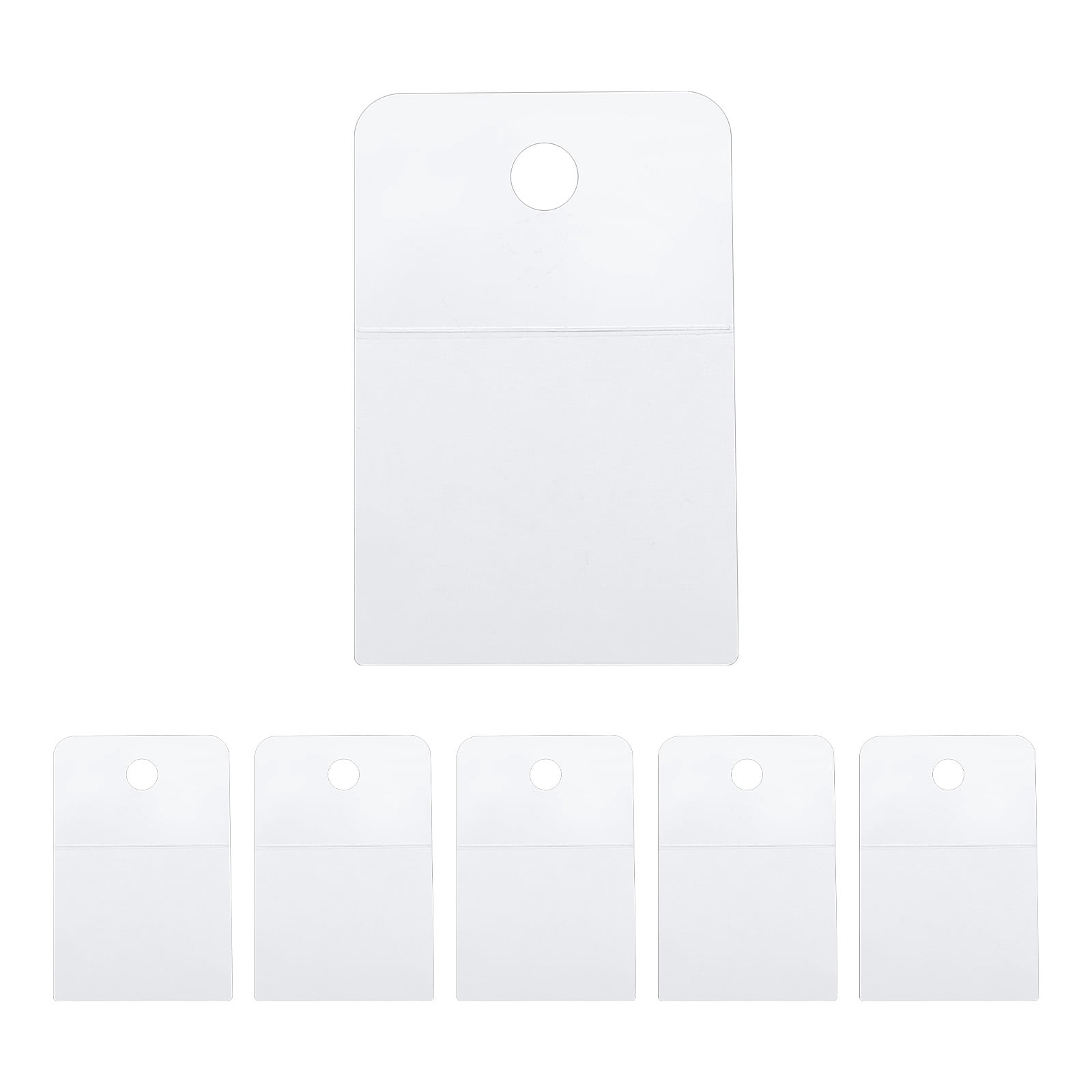 Uxcell 400Pcs Hang Tags Round Hole Hang Tabs, 2.4 x 1.57 inch Self-Adhesive Hanging Tabs For Retail Store Hanging