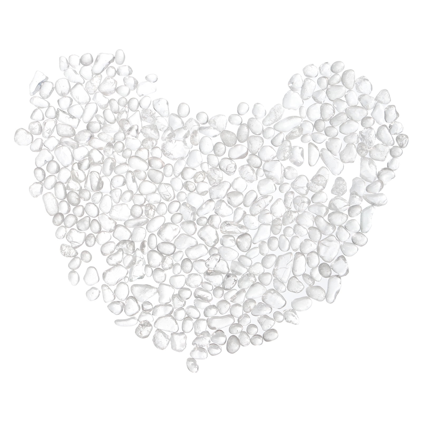 Uxcell 400g/0.88lb 79mm Glass Stones Pebbles Decor for Vase Filler Aquarium, White