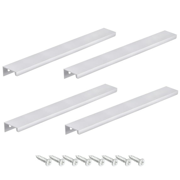 Uxcell 400mm/15.7 inch Aluminum Alloy Furniture Pull Handle Silver Tone 4 Pack