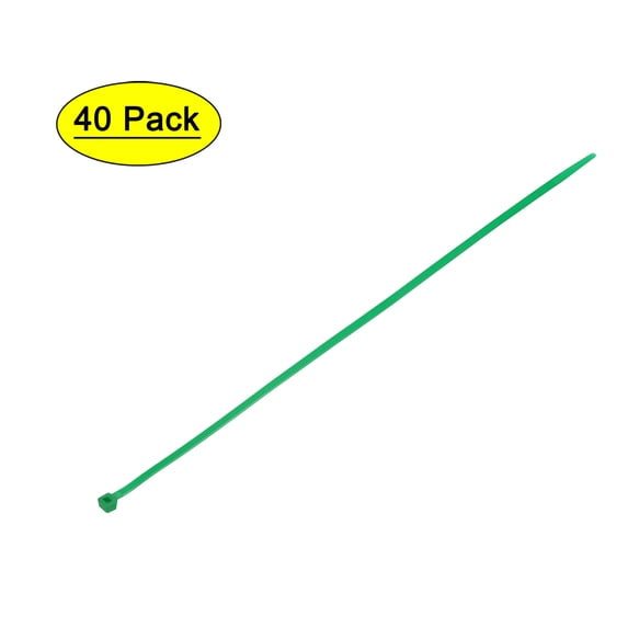 Uxcell 400mmx4.8mm Cable Zip Ties Self-Locking Nylon Tie Wraps Green 40 Pack