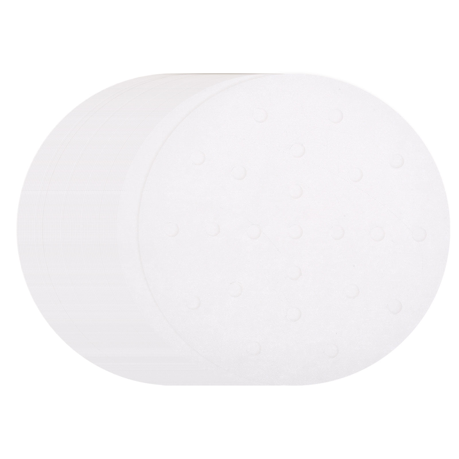Uxcell 400pcs Air Fryer Liners 6.3 Inch Round Bamboo Steamer Liners with Holes Non-Stick Perforated Parchment Paper Sheets Disposable Steamer Paper for Air Fryers Steaming Basket, White