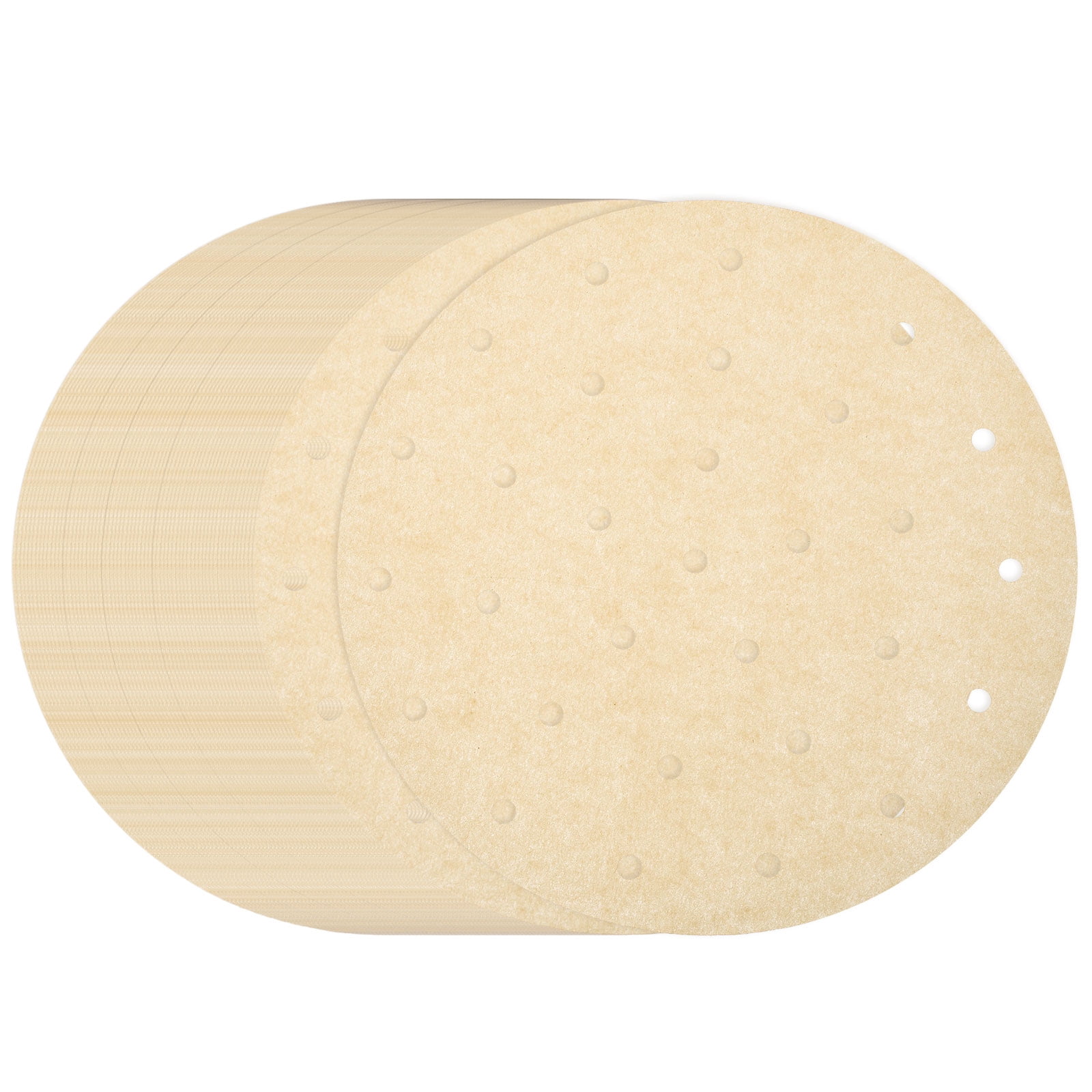 Uxcell 400pcs Air Fryer Liners 9 Inch Round Bamboo Steamer Liners with Holes Non-Stick Perforated Parchment Paper Sheets Disposable Steamer Paper for Air Fryers Steaming Basket, Brown