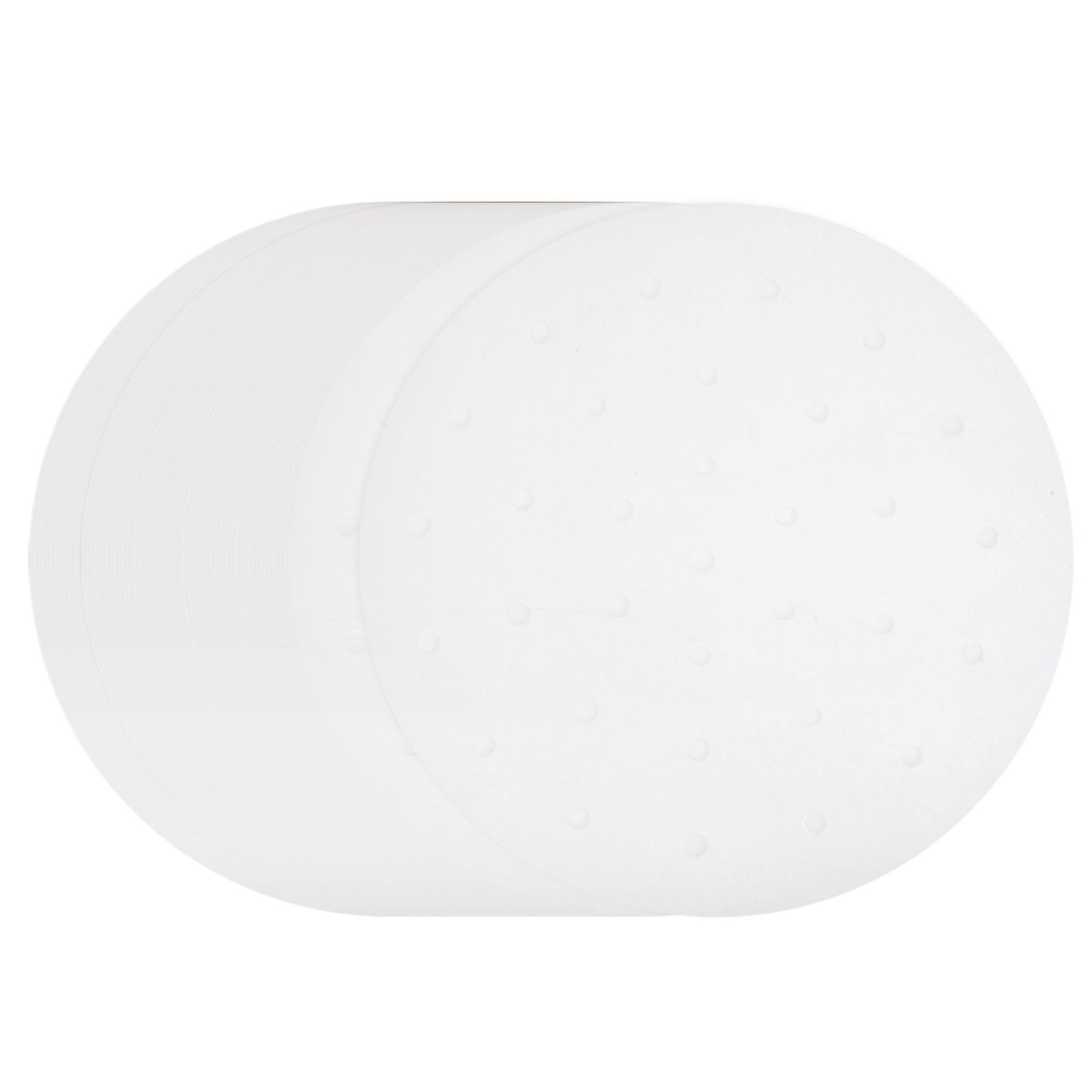 Uxcell 400pcs Air Fryer Liners 9 Inch Round Bamboo Steamer Liners with Holes Non-Stick Perforated Parchment Paper Sheets Disposable Steamer Paper for Air Fryers Steaming Basket, White