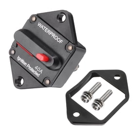 Uxcell 40A Circuit Breaker, 12-48V DC Automotive Circuit Breaker with Reset Button Rubber Shell for Car Marine Boat Audio System Overload Protection