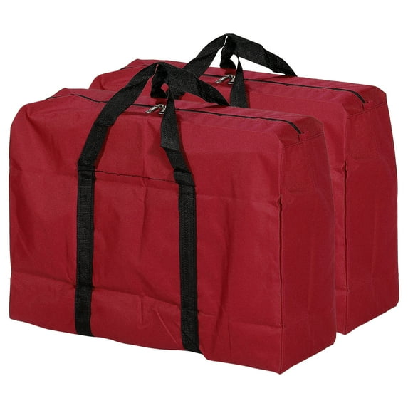Uxcell 40L Capacity Storage Tote with Zippers Clothes Moving Tote Bags, Red 2 Pack