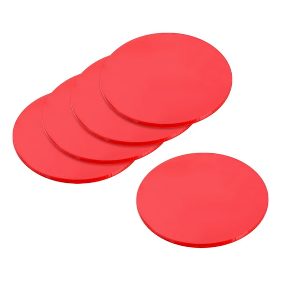 Uxcell 40MM Round Miniature Model Bases, 2MM Thick Circular Base, Red 10 Pack