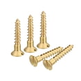 thumbnail image 1 of Uxcell 40Pack M4 x 25mm Brass Slotted Drive Flat Head Wood Screws Self Tapping Screw, 1 of 6