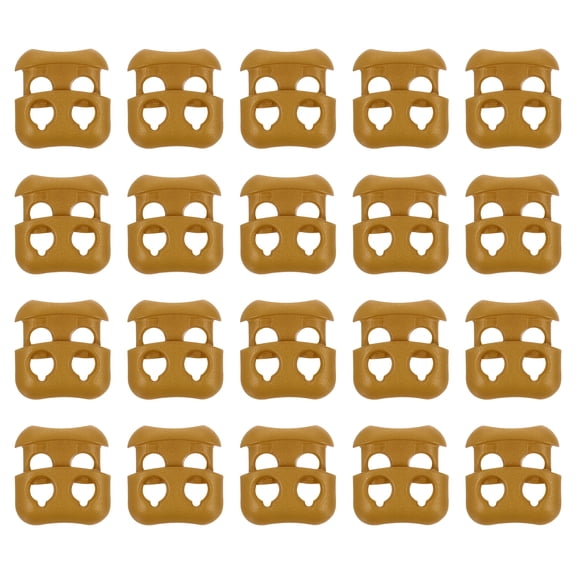 Uxcell 40Pack Plastic Cord Lock Ends Toggle Spring Toggle Stopper, Khaki