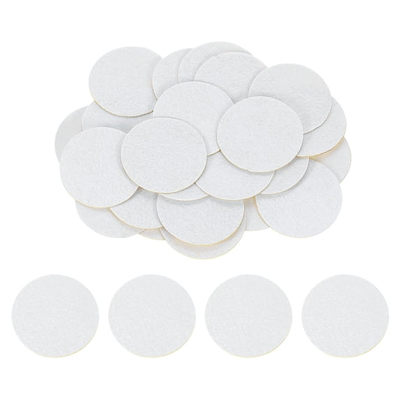 Uxcell 40Pack Round Felt Circles, 50mm (2") White Non-Woven Felt Fabric Sticker Self-Adhesive Felt Pads Pre Cut Felt Pads for Sewing Costume Handcraft Cut Crafts DIY Projects