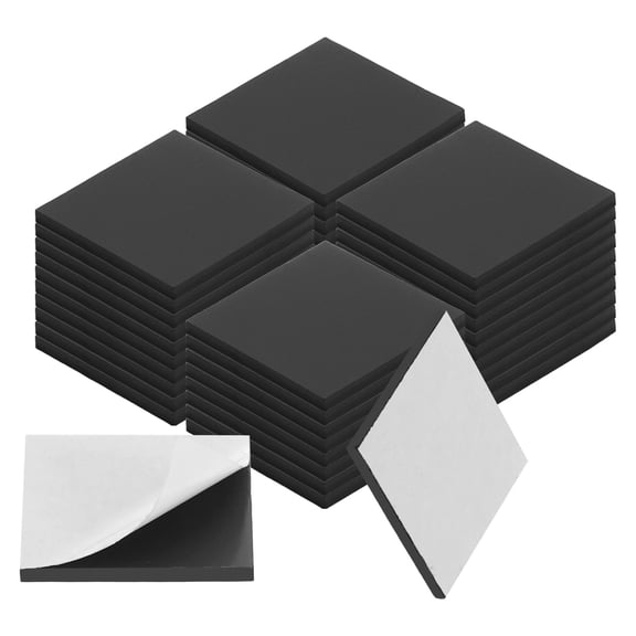Uxcell 40Pcs 1.2'' x 0.09'' Square Magnets Dots with Adhesive Backing, Rubber Magnets Stickers Self Adhesive Magnetic Discs for Fridge Whiteboard DIY Craft Office Classroom Home