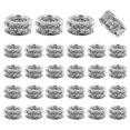thumbnail image 1 of Uxcell 40Pcs 10mm Large Hole Rhinestone Beads, European Bulk Spacer Bead (Silver), 1 of 5