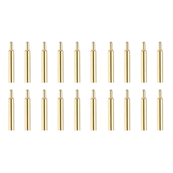 Uxcell 40Pcs 10mm Spring Loaded PogoPins, Gold Plated Copper Header Thimble Current Test Pin Probes Connector Replacement for Electricity Conduction