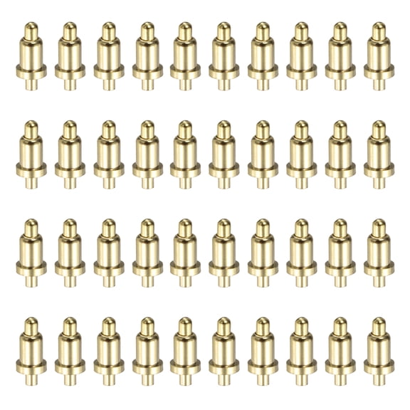 Uxcell 40Pcs 3.5mm Gold Plated Spring Loaded PogoPins, Copper Header Thimble Current Test Pin Plug-In Type Probes Connector Replacement