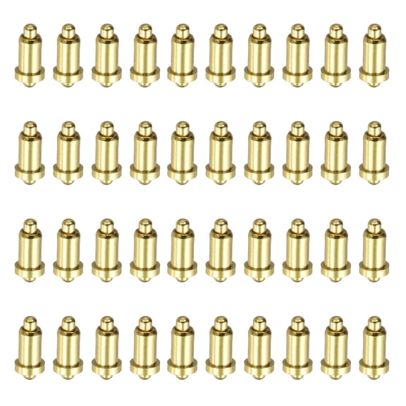 Uxcell 40Pcs 4.5mm Gold Plated Spring Loaded PogoPins, Copper Header Thimble Current Test Pin Double-Spring Type Probes Connector Replacement