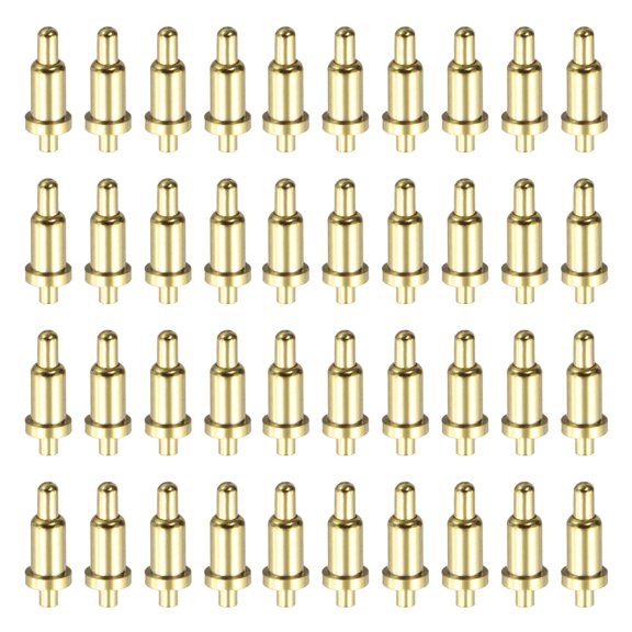 Uxcell 40Pcs 4.5mm Gold Plated Spring Loaded PogoPins, Copper Header Thimble Current Test Pin Plug-In Type Probes Connector Replacement